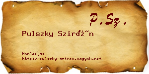 Pulszky Szirén névjegykártya